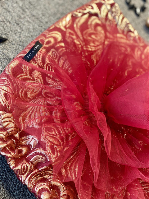 Burgundy Éclat Jacquard skirt