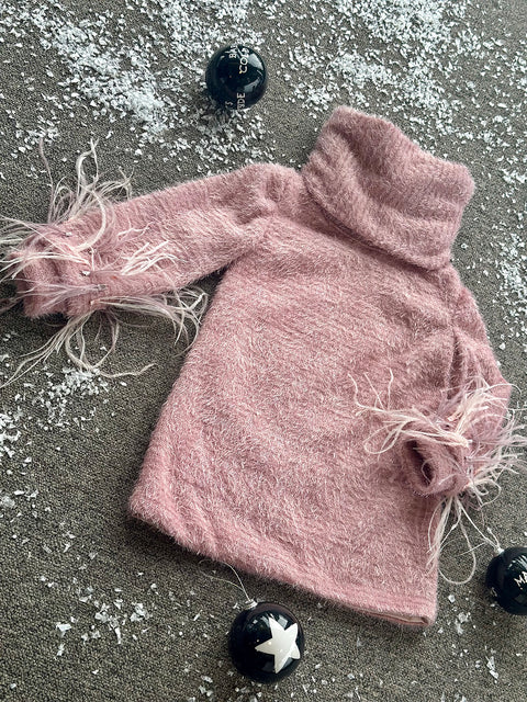 Rose Dusk Knit Tunic Dress in Rose Ash Color