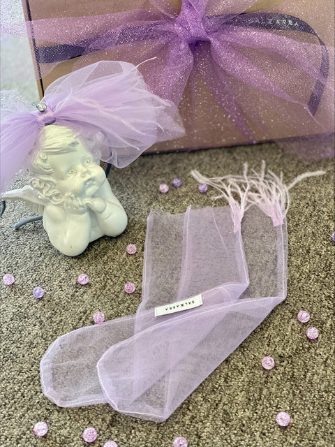 Lilac Dream Чорапи лилав тюл с пера