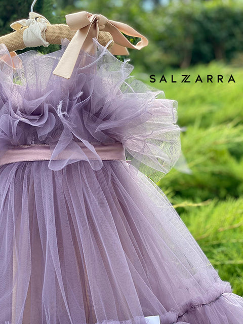 Smoky Amethyst Luxurious tulle dress in smoky purple