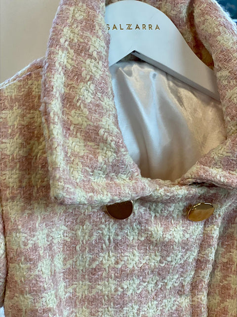 Rosé Elegance Boucle winter coat in pink