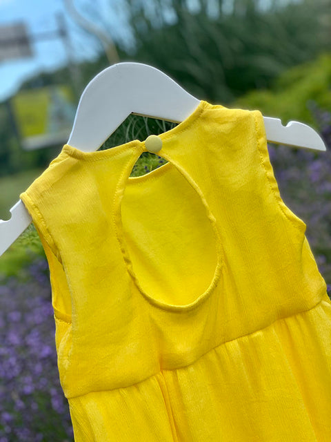 Sole di Raso Children's asymmetric yellow chiffon dress