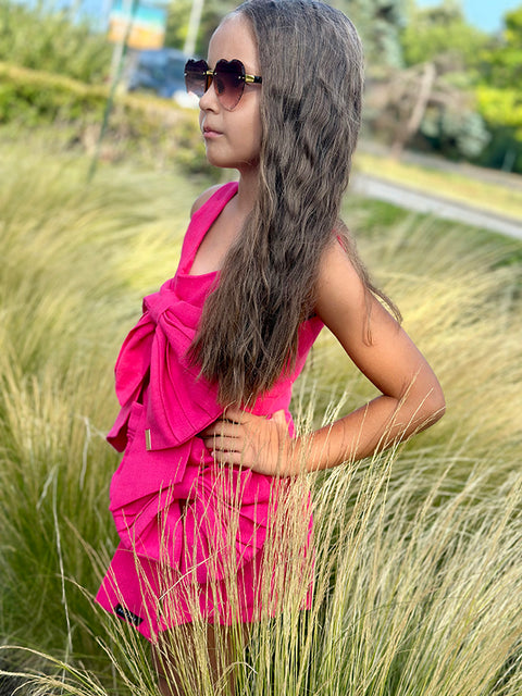 Lino Amour λινό τοπ σε φούξια