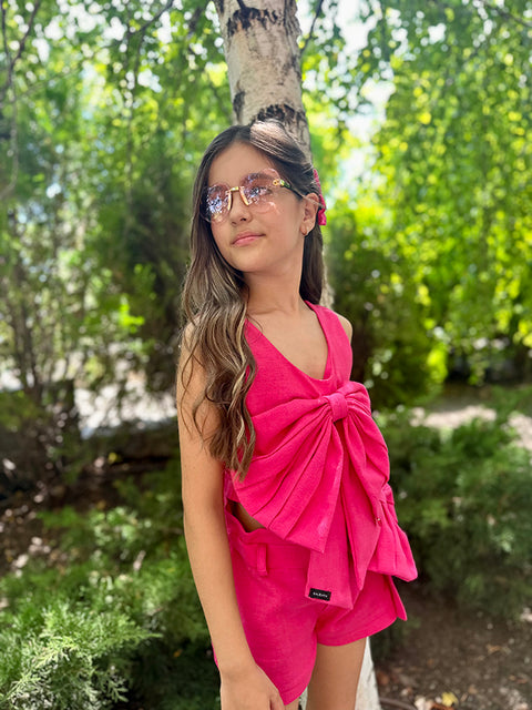 Lino Amour Σορτς φούξια