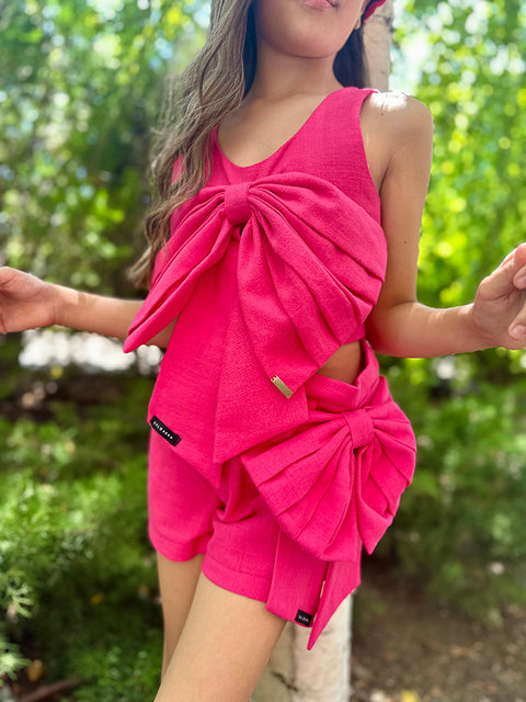 Lino Amour Σορτς φούξια