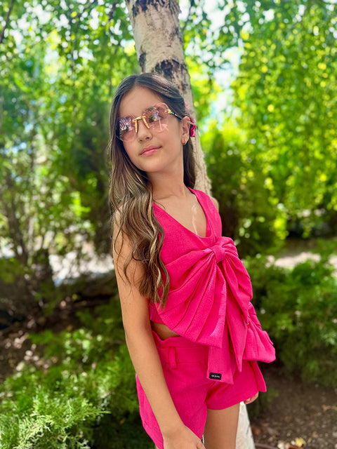 Lino Amour Σορτς φούξια