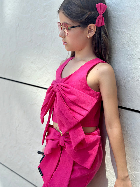 Lino Amour λινό τοπ σε φούξια