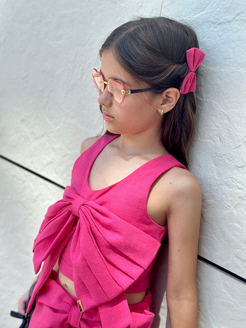 Lino Amour λινό τοπ σε φούξια