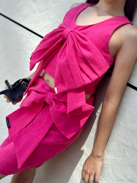 Lino Amour λινό τοπ σε φούξια