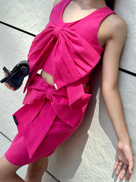 Lino Amour λινό τοπ σε φούξια