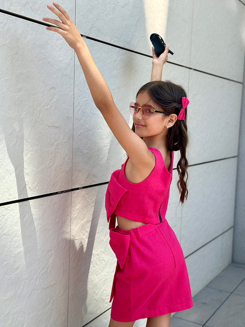 Lino Amour λινή φούστα με κυκλαμινί