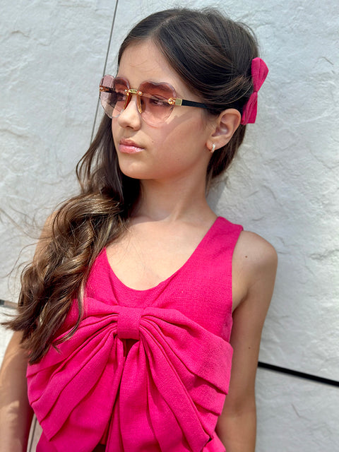 Lino Amour λινό τοπ σε φούξια