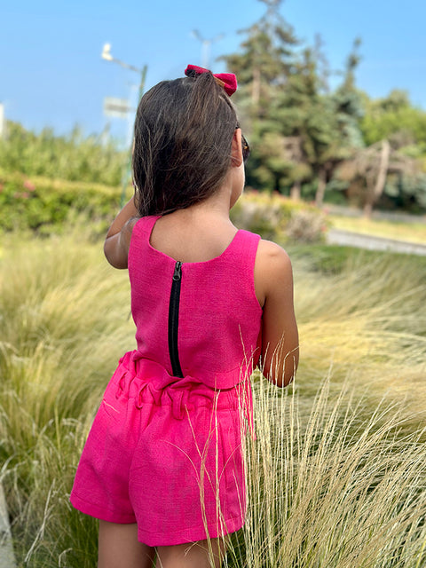 Lino Amour Σορτς φούξια