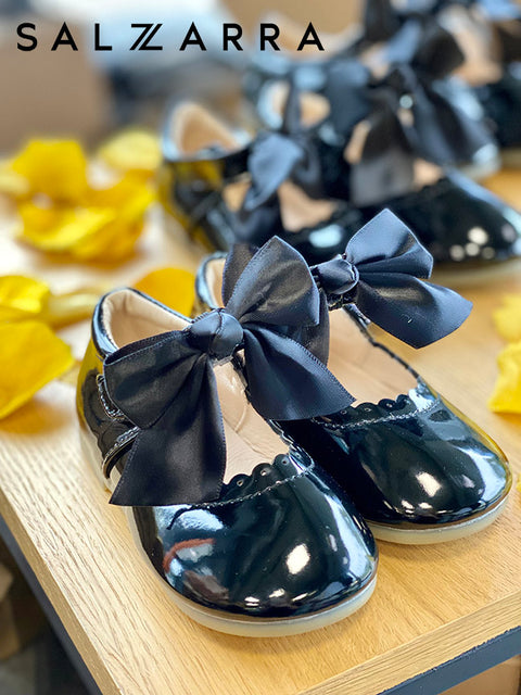 Ballerina Bow Charm black Балеринки от лак черни
