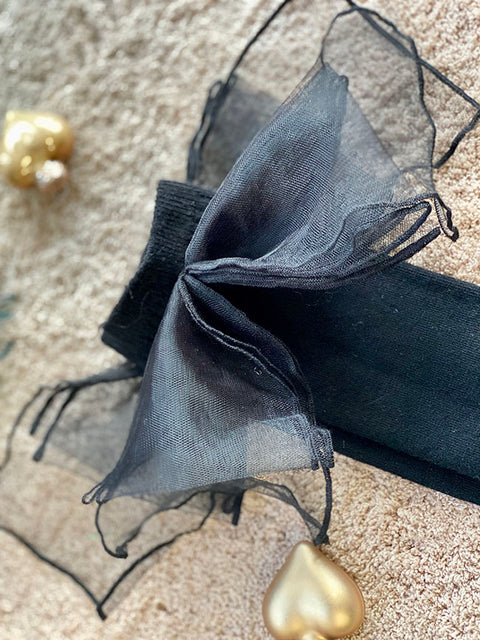 Tulle Kiss Black Socks with ribbons black