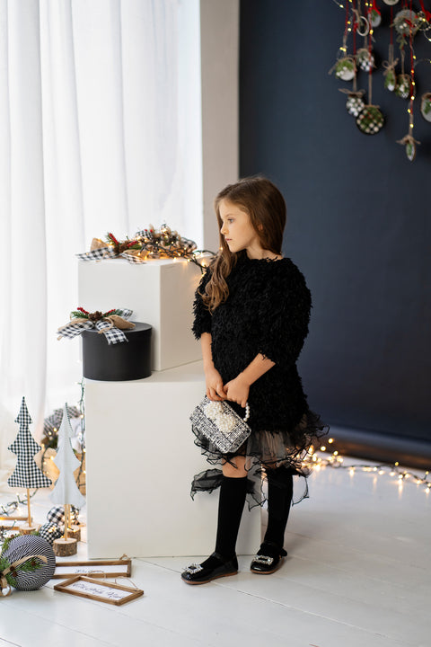 Black Flower Dress Черна рокля