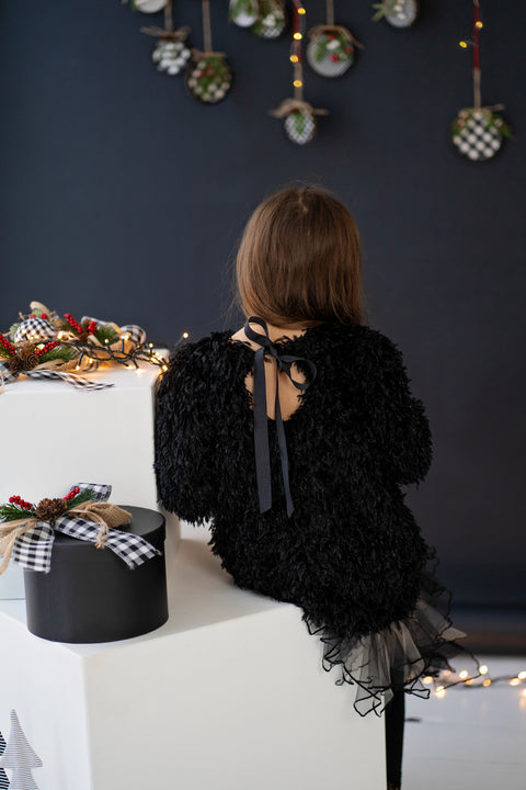 Black Flower Dress Черна рокля