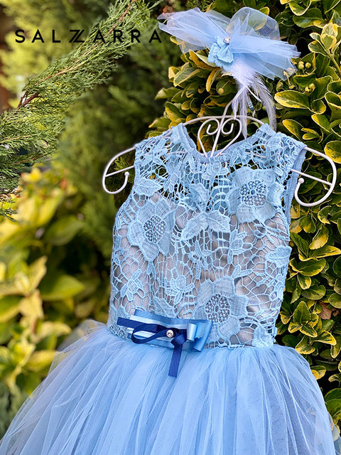 Blue Lace Charm Blue lace and tulle dress
