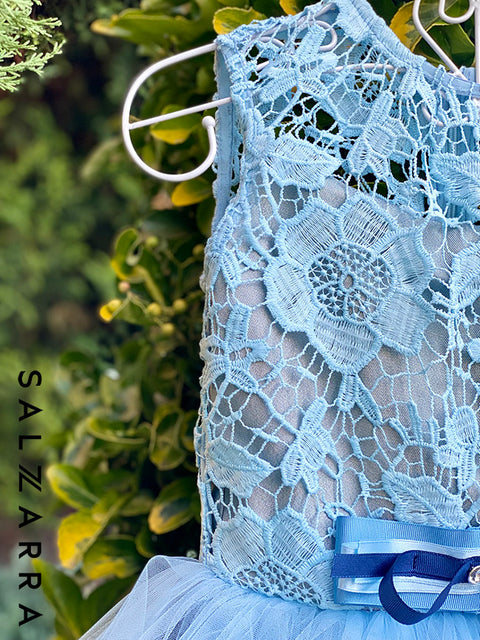 Blue Lace Charm Blue lace and tulle dress