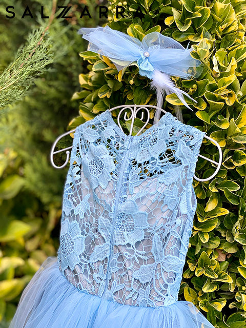 Blue Lace Charm Blue lace and tulle dress
