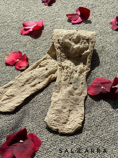 Ruby Spark Чорапогащник с бордо камъни