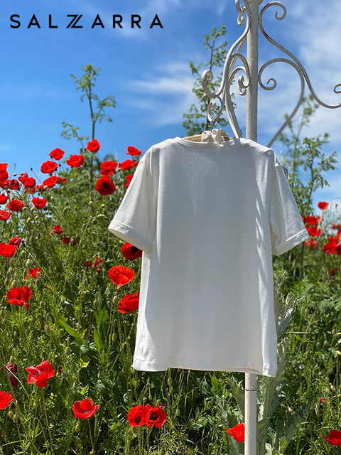 Heart Glow Tоп със сърце от мрежа в небесносиньо