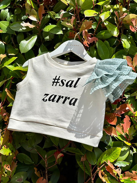 Verdeluna Children's top with organza ruffle