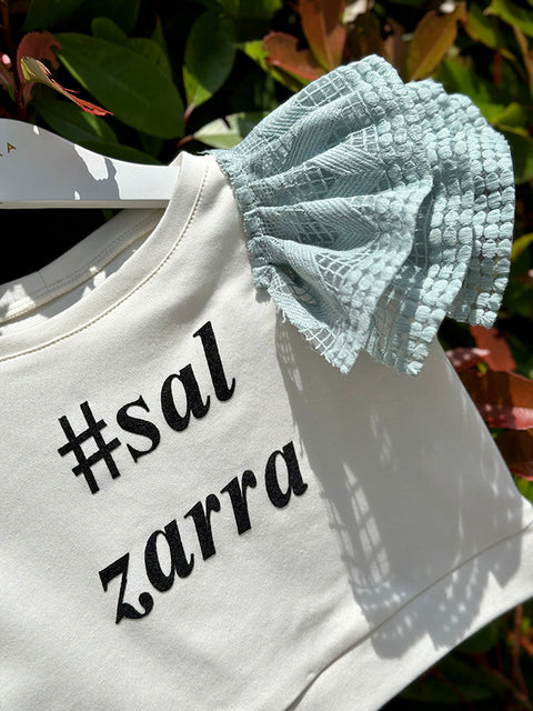 Verdeluna Children's top with organza ruffle