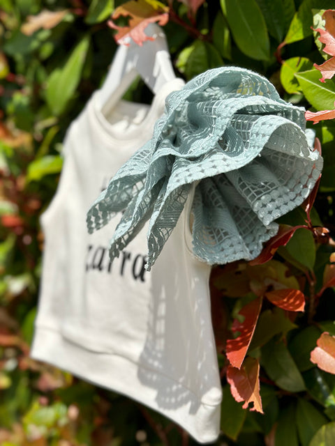 Verdeluna Children's top with organza ruffle