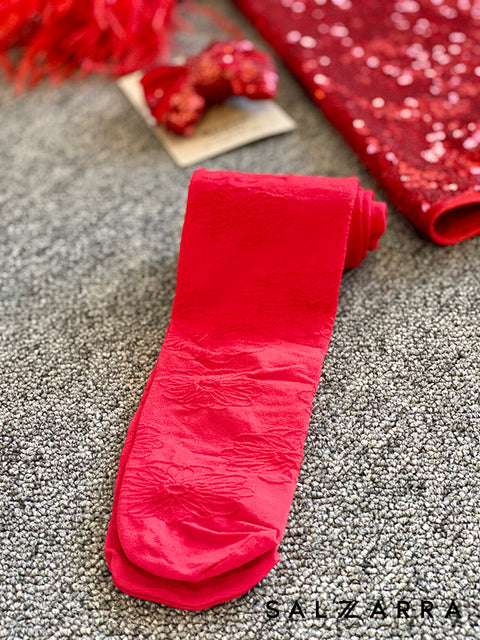 Red Фигурален чорапогащник в червено