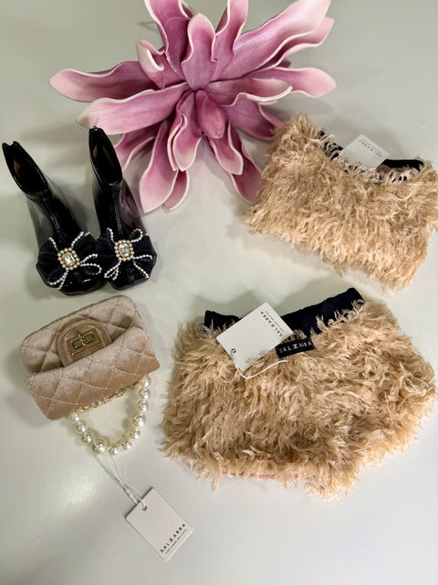 Catania Къси панталони от пера в беж