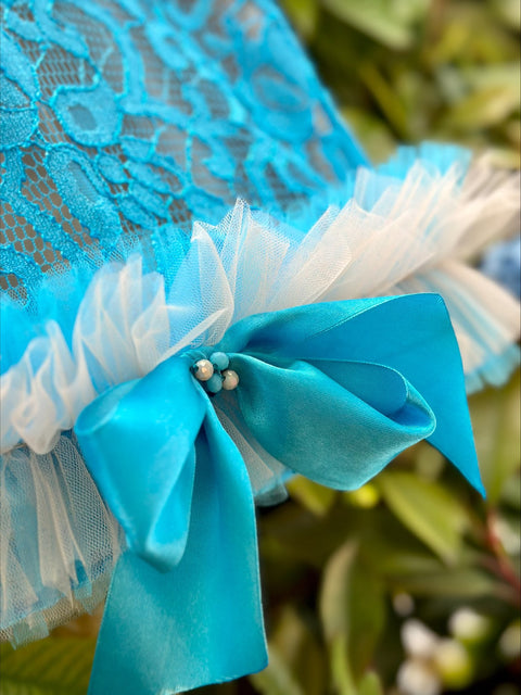 Blue Serenade Dress Детска синя дантелена рокля