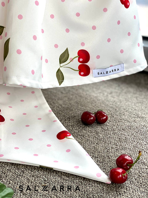 Cherry Dots Delight Children's dress pink dots and cherries