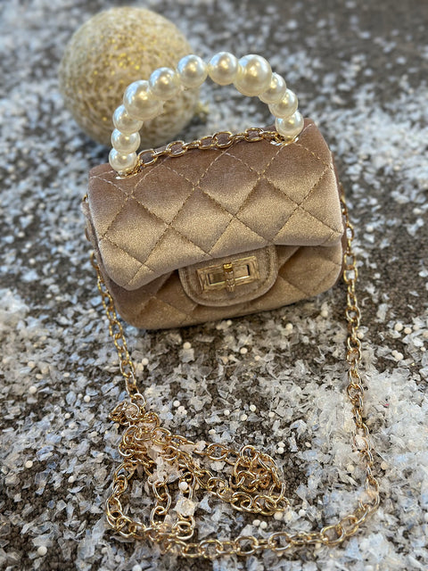 Mini Pearl Bag in beige Бежова чанта