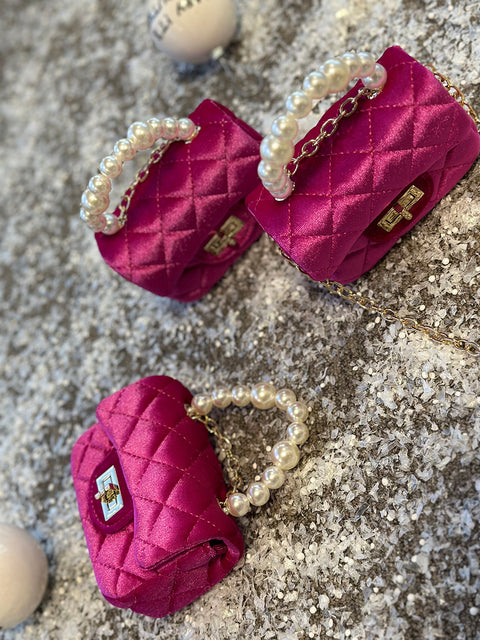 Mini Pearl Bag in fuchsia Чанта в циклама цвят