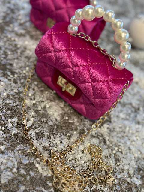 Mini Pearl Bag in fuchsia Чанта в циклама цвят