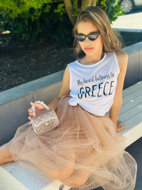 Peach Cloud φούστα μπαλόν από απαλή μрежа σε χρώμα ροδακινί