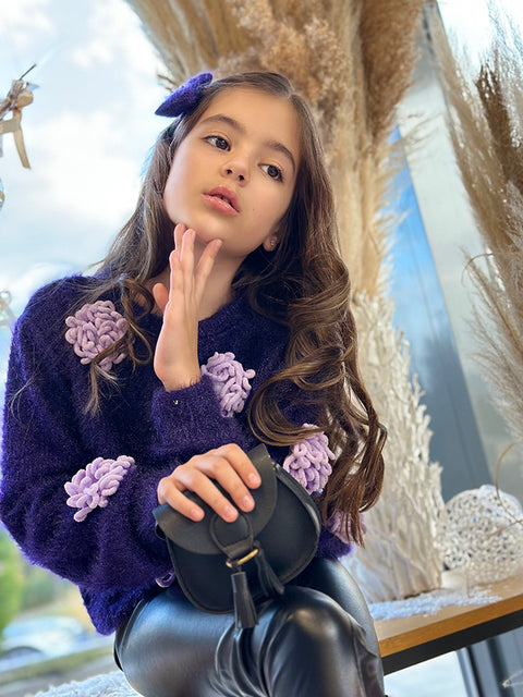 Lavielle Лилав пуловер с цветя