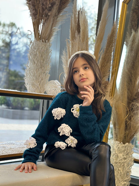 Petrol Garden Пуловер с цветя