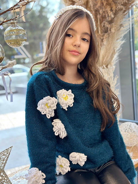 Petrol Garden Пуловер с цветя