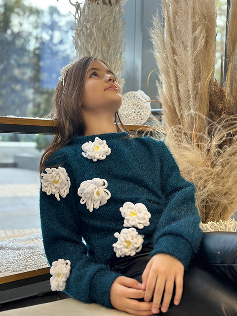 Petrol Garden Пуловер с цветя