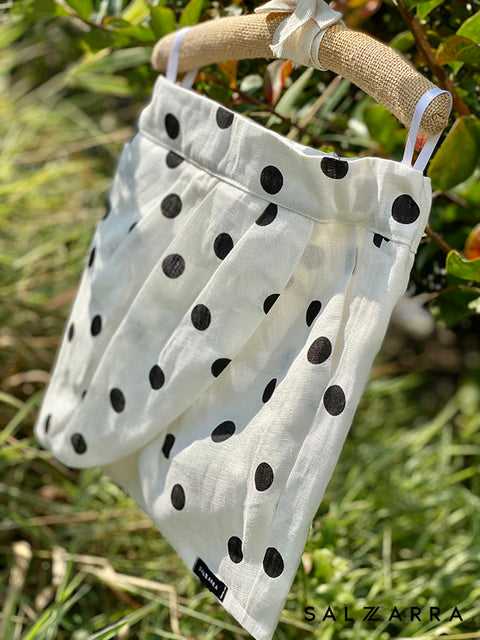 Black Dots λινή φούστα