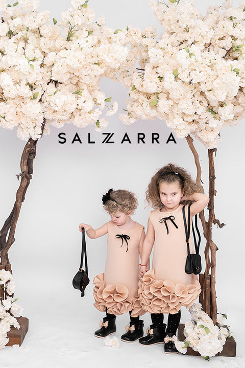 Nude Neoprene Flower Dress Рокля от неопрен