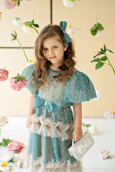 Viridia Children's green lace dress