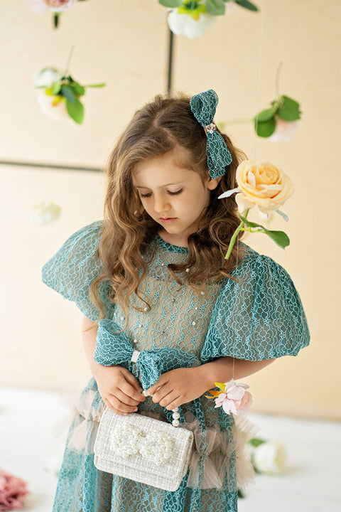 Viridia Children's green lace dress