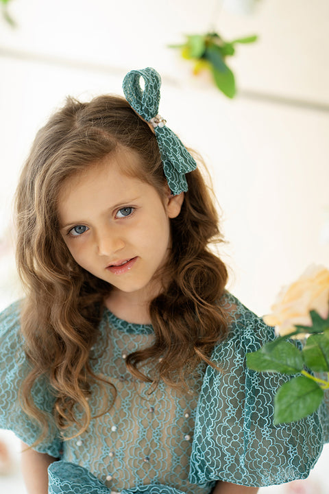 Viridia Children's green lace dress