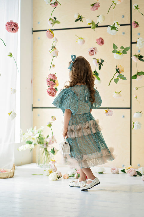 Viridia Children's green lace dress