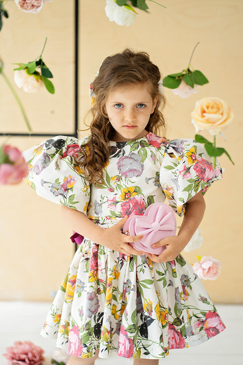 Fiorenza Dress Детска рокля с отворен гръб на цветя