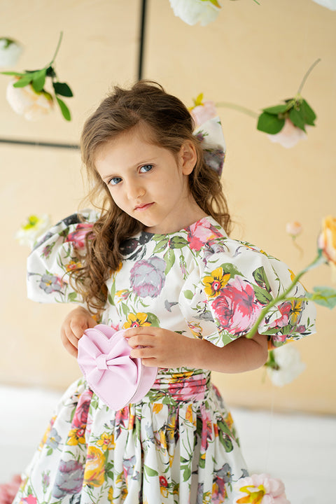 Fiorenza Dress Детска рокля с отворен гръб на цветя