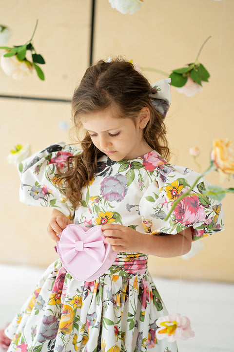 Fiorenza Dress Детска рокля с отворен гръб на цветя